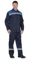 Костюм Производственник синий с васильковым: куртка, брюки со светоотражающей полосой