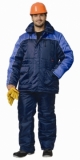 Костюм Балтика: куртка длинная, полукомбинезон тёмно-синий с васильковым