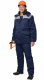 Костюм Профессионал зимний: куртка длинная, брюки тёмно-синий с васильковым