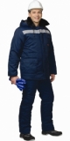 Костюм Север (МТ2-4 климатический пояс) зимний длинная куртка, брюки темно-синий со светоотражающей полосой