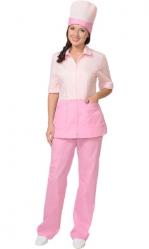 Медицинский костюм Стефани женский: куртка, брюки, колпак розовый с тёмно-розовым