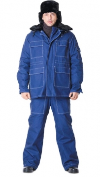 Костюм Альпак: куртка длинная, брюки синий