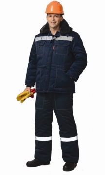 Костюм Легионер-2: куртка короткая, полукомбинезон темно-синий со светоотражающими полосами