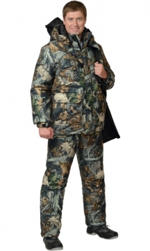 Костюм Снайпер: куртка длинная, полукомбинезон камуфляж Тёмный Лес