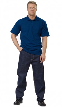 Рубашка-поло короткие рукава тёмно-синяя, пл. 205 г/кв.м.